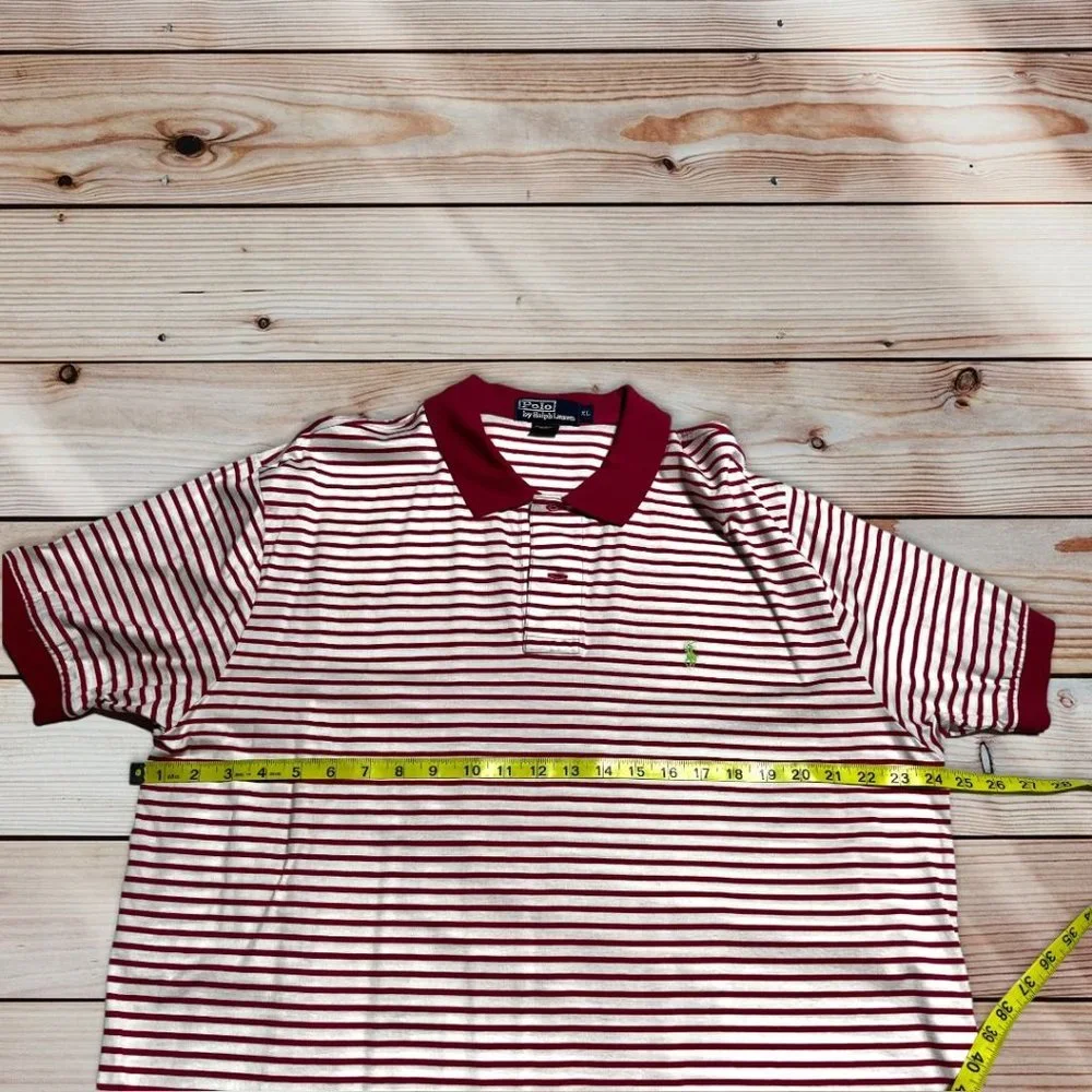 Polo by Ralph Lauren Striped Polo Size XL Pink and White